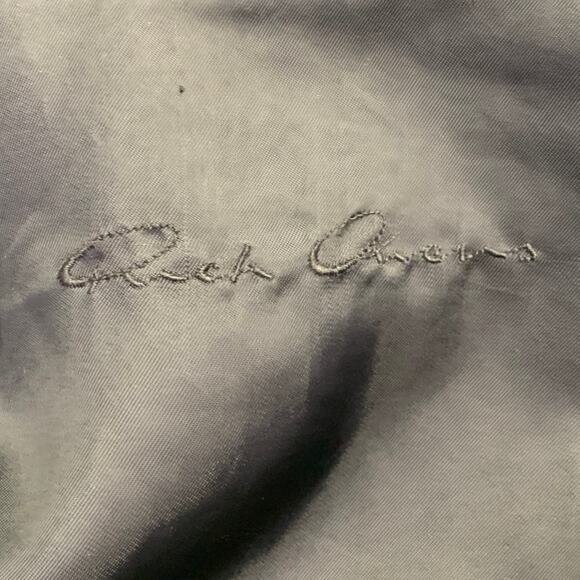 RICK OWENS Size 8 Black Lambskin Leather Biker Jacket - Picture 11 of 14